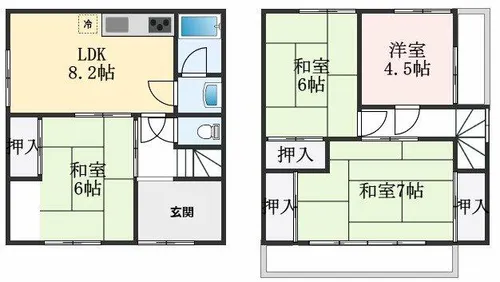 大阪府高石市綾園7丁目【一戸建】の間取り