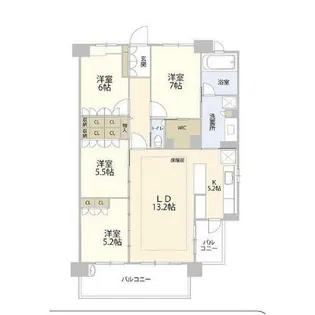 アルバックスよもぎ台(0005860)【4階】の間取り