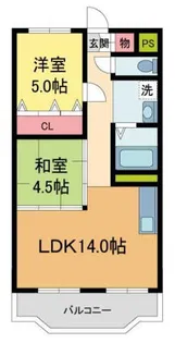 グリーンハイツ向陽 3号棟【53号室】の間取り