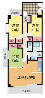 イトーピア逆瀬川ガーデンフラッツ【301号室】の間取り