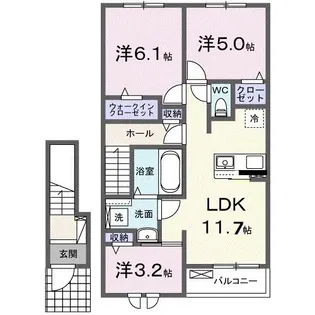 グランベッセルⅢ【202号室】の間取り