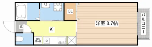 コーポ華樹【1-B号室】の間取り