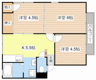 ハイツニューキモト【A-1号室】の間取り