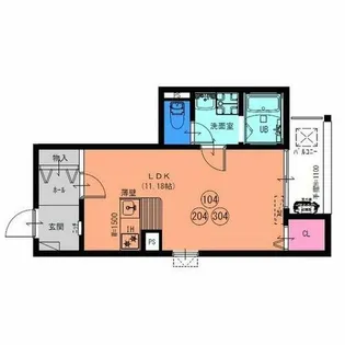 F style狭山・池尻中1号館【1階】の間取り