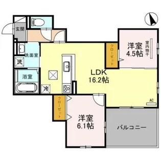 兵庫県西宮市上甲子園4丁目【マンション】の間取り