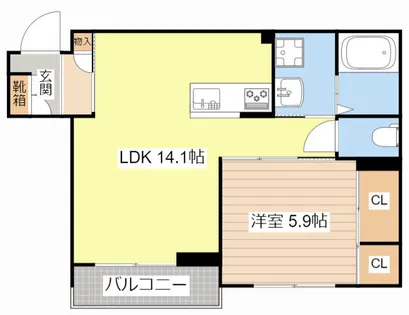 オリュゾン【0202号室】の間取り