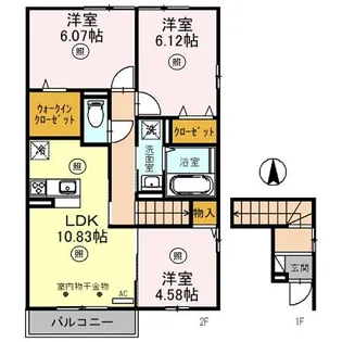 フローラ【208号室】の間取り