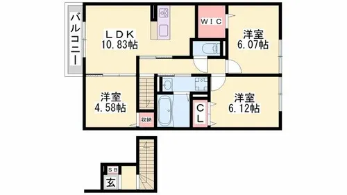 フローラ【208号室】の間取り