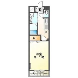 コンフォート【103号室】の間取り