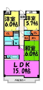 ブランドール萩原【2階】の間取り