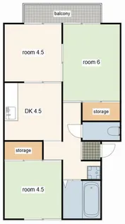 プレジールオキ【W101号室】の間取り