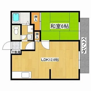 クレモナハイツ田寺【203号室】の間取り