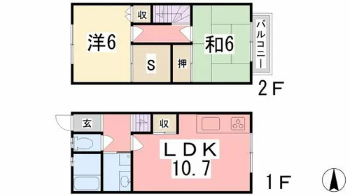 フレンドめが【D号室】の間取り
