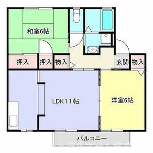 セジュール横須賀A棟【2階】の間取り
