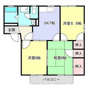 リヴ大吉A棟【101号室】の間取り