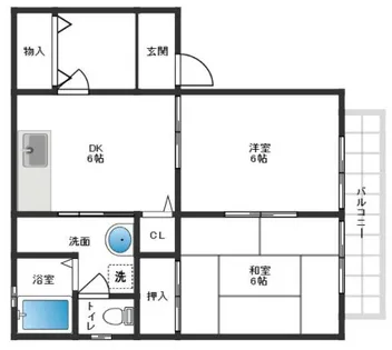 グリーンハイツB棟【2階】の間取り
