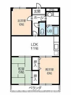 フィオーレ田中【4階】の間取り