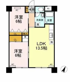 ビラ鳳笙【4階】の間取り