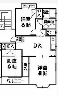 アミューズメント牟呂C棟【3階】の間取り