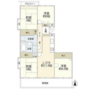 アーバンラフレ志賀壱参号棟(0005865)【1階】の間取り