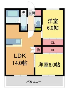 ヘーベルガーデン松山町【3階】の間取り