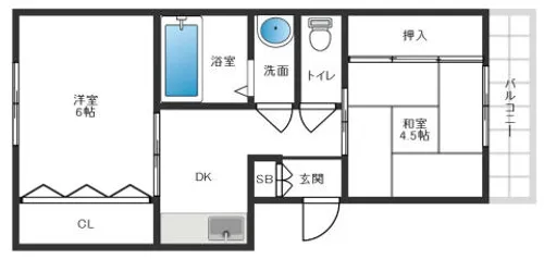 清和幸マンションA棟【104号室】の間取り
