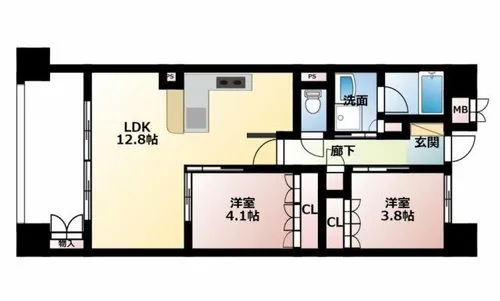 ジオ高槻ミューズEX【3階】の間取り