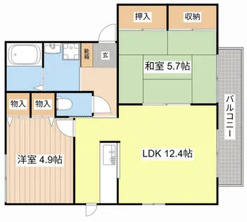 ライラック琴 A棟【A202号室】の間取り