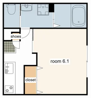 リープラス御着駅前【1A号室】の間取り