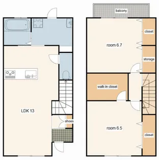 ルッソスパジオ A棟 B棟【A103号室】の間取り