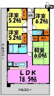 セレーノ花屋敷【301号室】の間取り