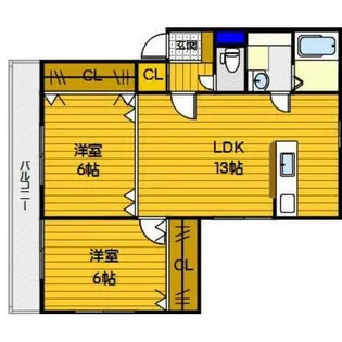 アートラフィーネE【202号室】の間取り