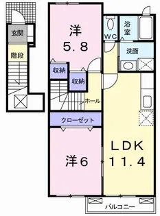 サニーアップヒルC【2階】の間取り