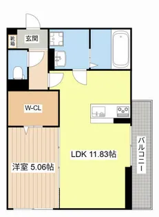The Bonds 北中小路【201号室】の間取り