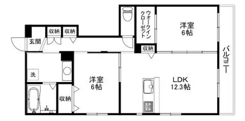シナジーコート高槻古曽部【302号室】の間取り