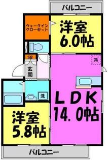 D・セジュール【201号室】の間取り