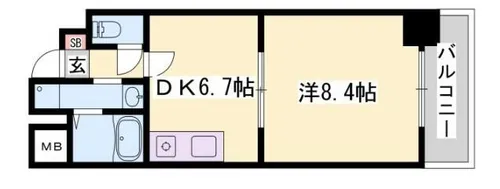 ウイングス神姫【203号室】の間取り