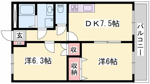 エ・パ・スウィール【103号室】の間取り