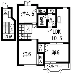 サンA・B棟【B202号室】の間取り
