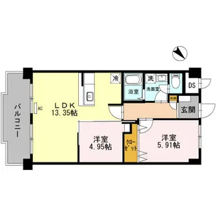 グリーンメゾン白鳥【3-C号室】の間取り