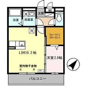 ラベニール【303号室】の間取り