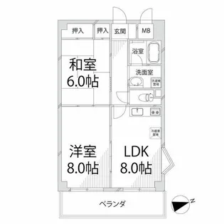 青山NKマンション【607号室】の間取り
