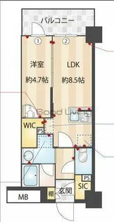 バウスステージ大濠【7階】の間取り