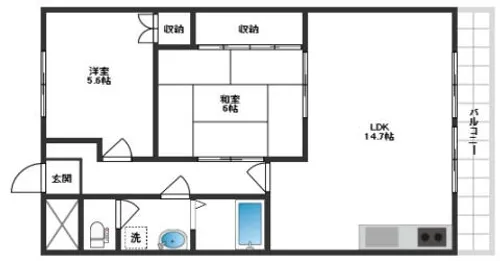 ウエストハイツP1【303号室】の間取り