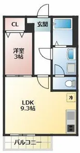 クラウド鳥羽見【301号室】の間取り