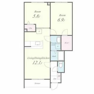 ステラ コート1番館【102号室】の間取り
