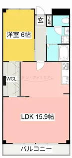 赤岩口グリーンハイツ【506号室】の間取り