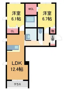 エトール南昭和【103号室】の間取り