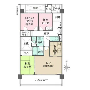 御所西勘解由小路アーバンライフ【204号室】の間取り