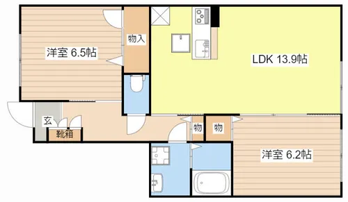 モン レーブ【0106号室】の間取り